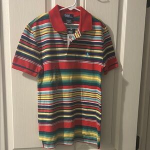 New Polo by Ralph Lauren Boy’s Striped Polo Shirt - Red, Green, Yellow